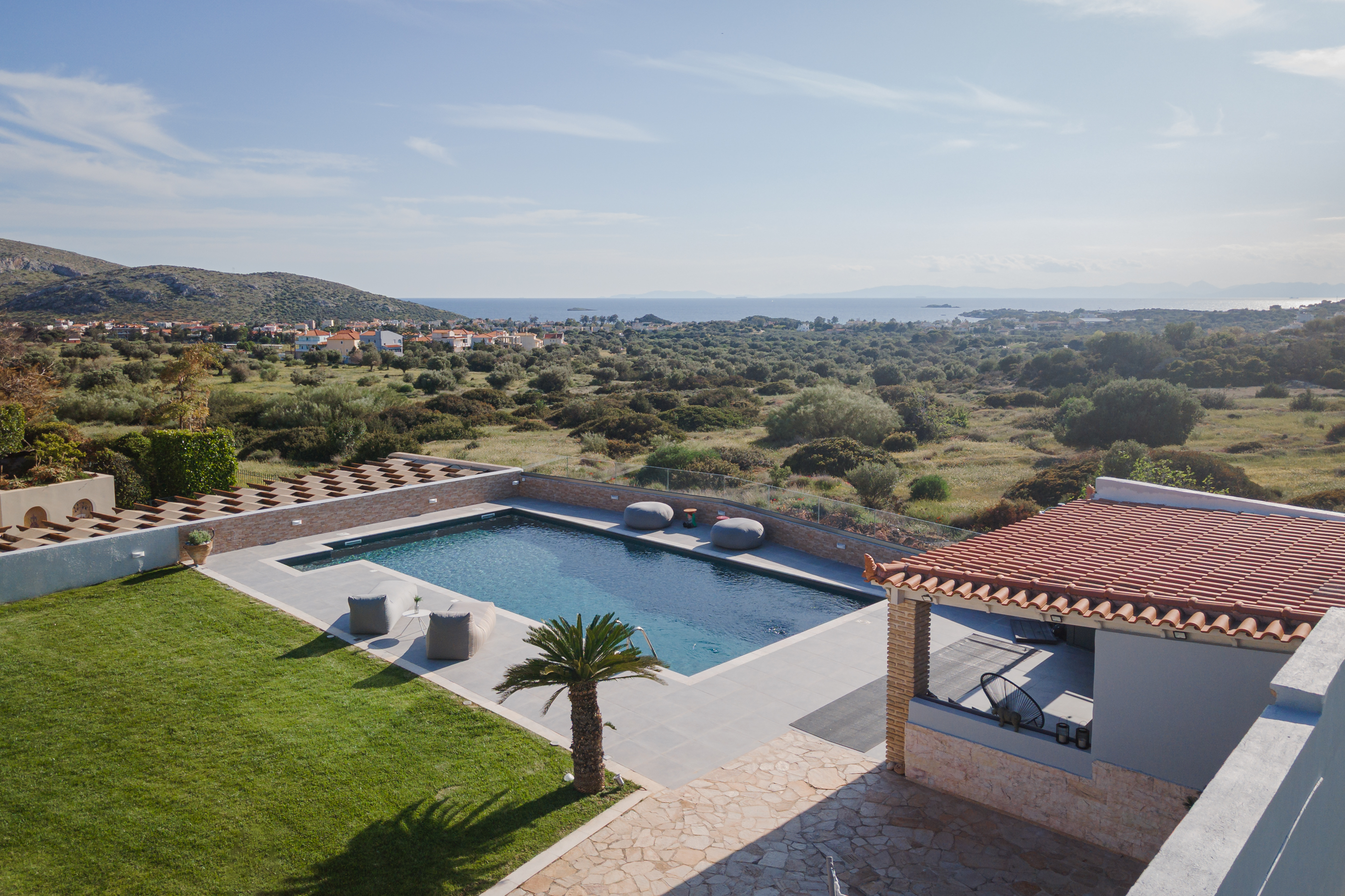 Aerial view of villa